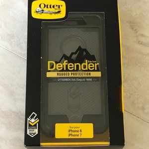 NEW OtterBox Defender Case for iPhone 7 or iPhone 8 Black Rugged Protection